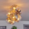 Koyoto Plafoniera, Lampada a sfera Ambrato, Chiaro, Grigio fumo, 8-Luci