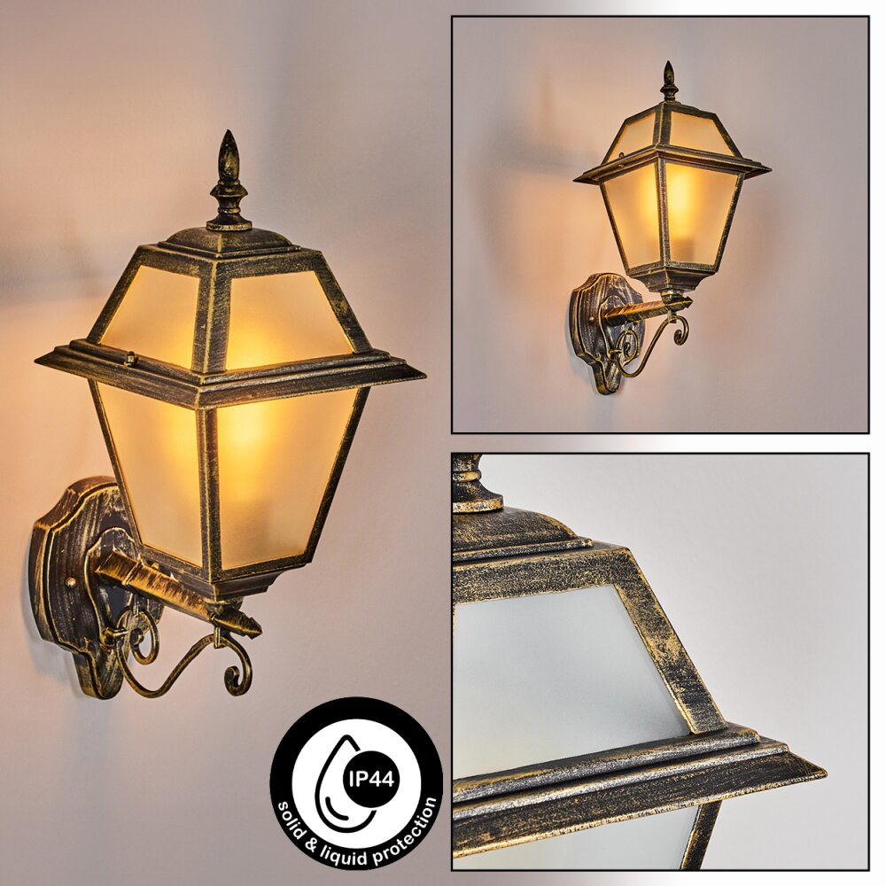 Fornelos Illuminazione esterna, Lampada da parete per esterno, Applique Oro, Nero, 1-Luce main product photo