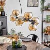 Koyoto Lampadario a sospensione, Lampada a sfera, Lampada a sospensione Ambrato, Grigio fumo, 8-Luci