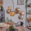 Koyoto Lampadario a sospensione, Lampada a sfera, Lampada a sospensione Ambrato, Cromo, Grigio fumo, 8-Luci