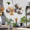 Koyoto Lampadario a sospensione, Lampada a sfera, Lampada a sospensione Ambrato, Cromo, Grigio fumo, 8-Luci