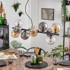 Gastor Lampadario a sospensione, Lampada a sfera, Lampada a sospensione Ambrato, Chiaro, Grigio fumo, 10-Luci