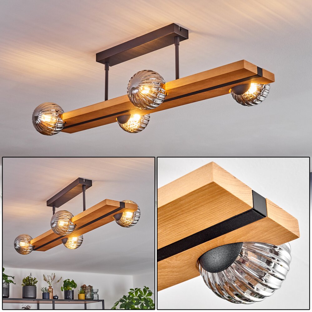 Chehalis Plafoniera, Lampada a sfera Écru, Nero, 4-Luci main product photo
