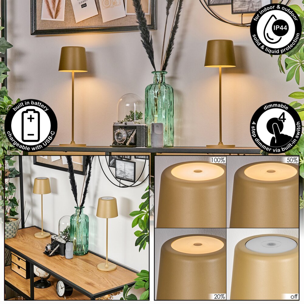 Belece Lampada da tavolo per esterno, Lampada da tavolo LED Beige, 1-Luce main product photo