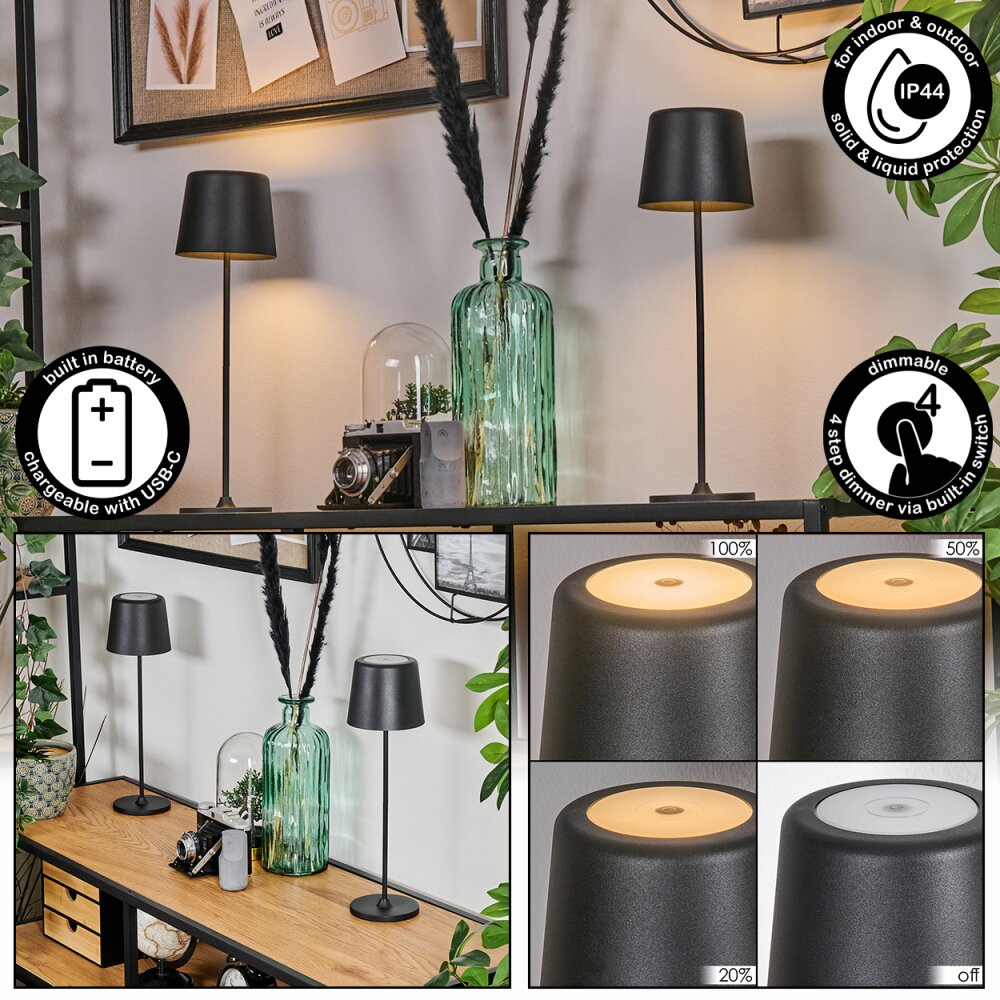 Belece Lampada da tavolo per esterno, Lampada da tavolo LED Nero, 1-Luce main product photo
