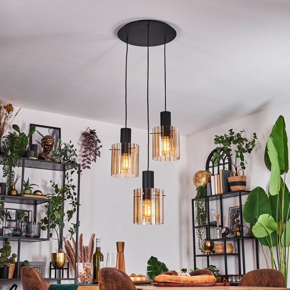 Vireda Lampadario a sospensione, Lampada a sospensione Antracite, 3-Luci