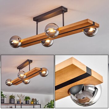 Chehalis Plafoniera, Lampada a sfera Écru, Nero, 4-Luci Chehalis Plafoniera, Lampada a sfera Écru, Nero, 4-Luci