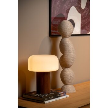 Illuminazione Lucide KENAN Lampada da tavolo Legno scuro, 1-Luce Illuminazione Lucide KENAN Lampada da tavolo Legno scuro, 1-Luce