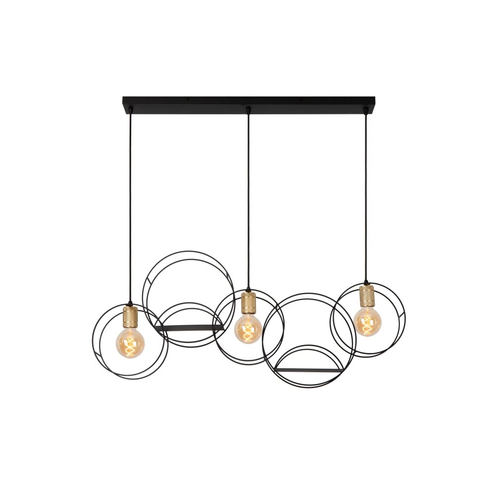 Illuminazione Lucide CIRCLE Lampada a sospensione Nero, 3-Luci main product photo