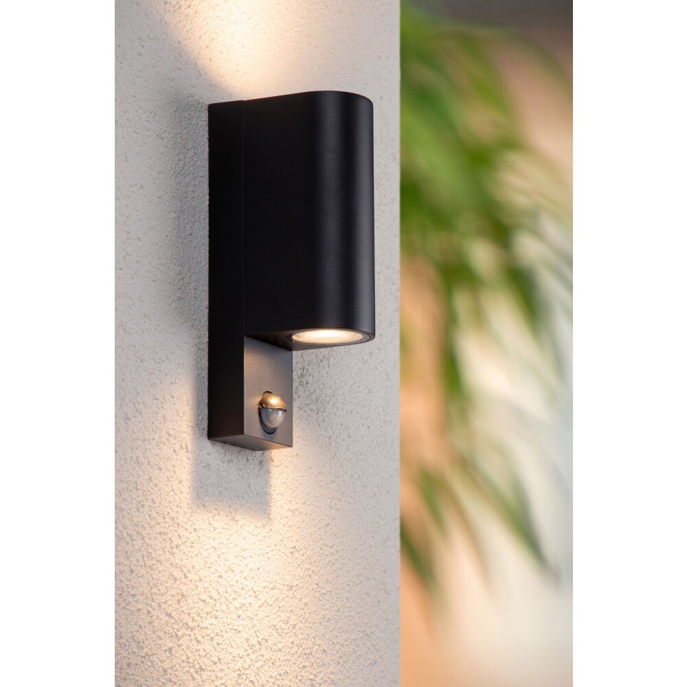 Illuminazione Lucide IR Lampada da parete per esterno Nero, 2-Luci, Sensori di movimento main product photo