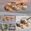 Gastor Plafoniera, Lampada a sfera Ambrato, Cromo, Grigio fumo, 5-Luci