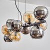 Gastor Lampadario a sospensione, Lampada a sfera, Lampada a sospensione Ambrato, Cromo, Grigio fumo, 10-Luci