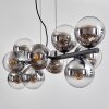 Gastor Lampadario a sospensione, Lampada a sfera, Lampada a sospensione Cromo, Chiaro, Grigio fumo, 10-Luci
