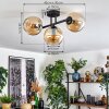 Koyoto Plafoniera, Lampada a sfera Ambrato, 3-Luci