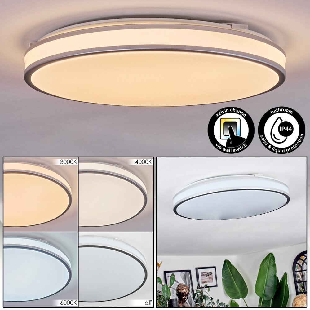 Arima Plafoniera LED Grigio, Bianco, 1-Luce main product photo