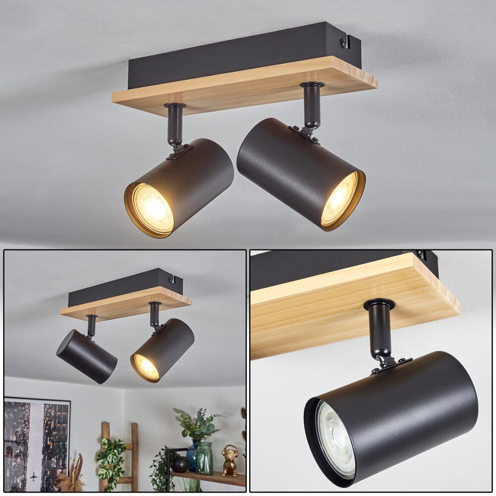Gesteira Plafoniera, Faretto da soffitto Écru, Nero, 2-Luci main product photo