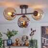 Koyoto Plafoniera, Lampada a sfera Ambrato, Cromo, Grigio fumo, 3-Luci