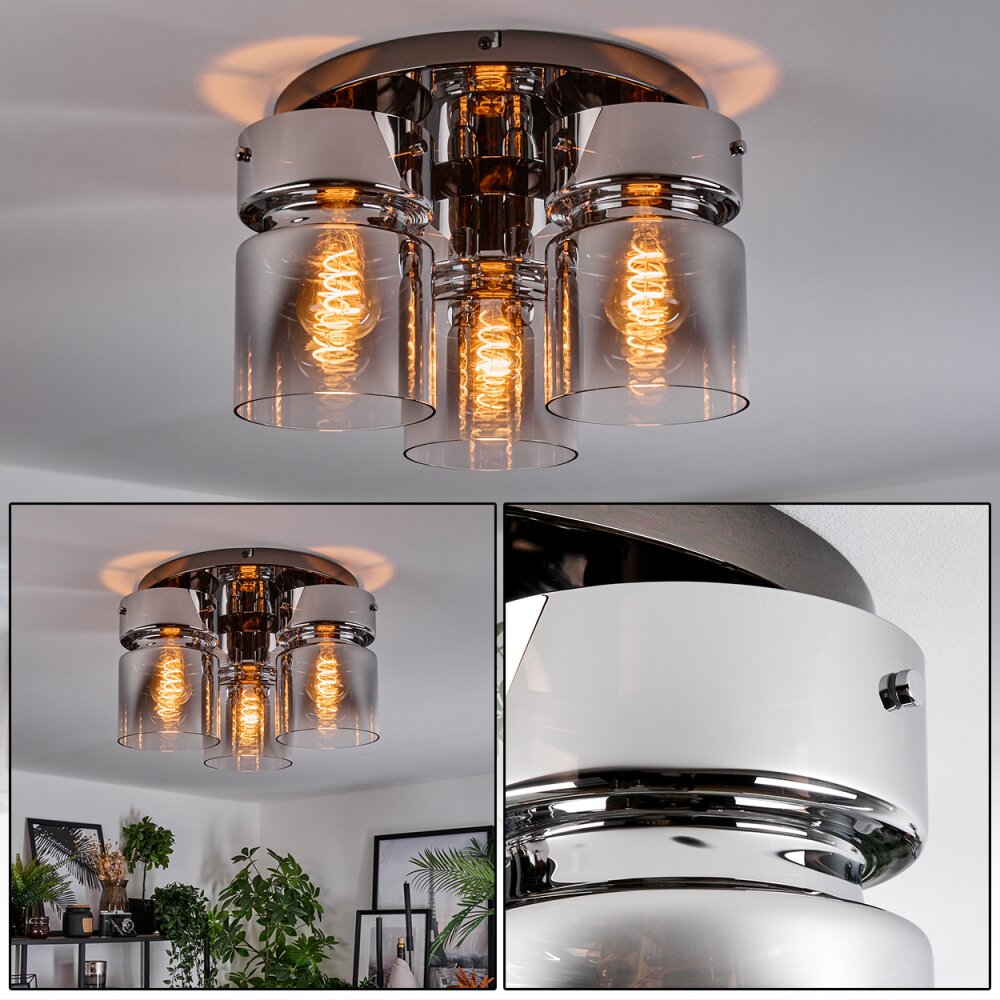 Hasvik Plafoniera, Faretto da soffitto Cromo, Nero, 3-Luci main product photo