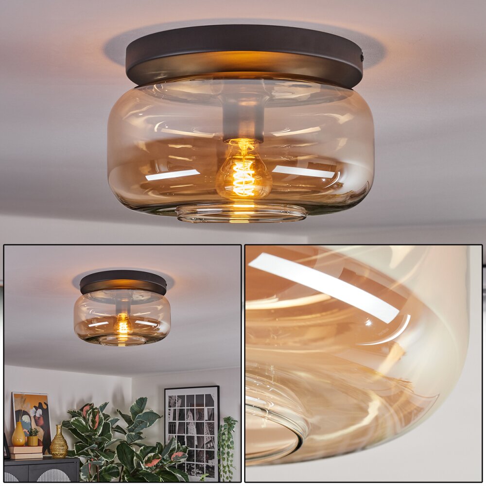 Boza Plafoniera, Lampada a sfera Ambrato, 1-Luce main product photo