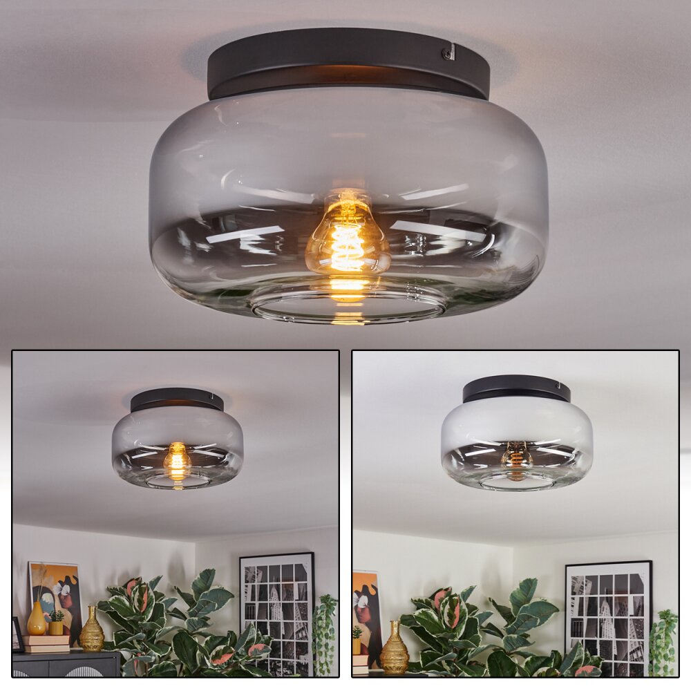 Boza Plafoniera, Lampada a sfera Cromo, Chiaro, Grigio fumo, 1-Luce main product photo