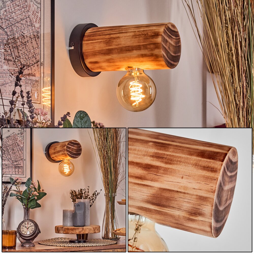 Argea Applique, Faretto da parete Marrone scuro, Écru, Nero, 1-Luce main product photo