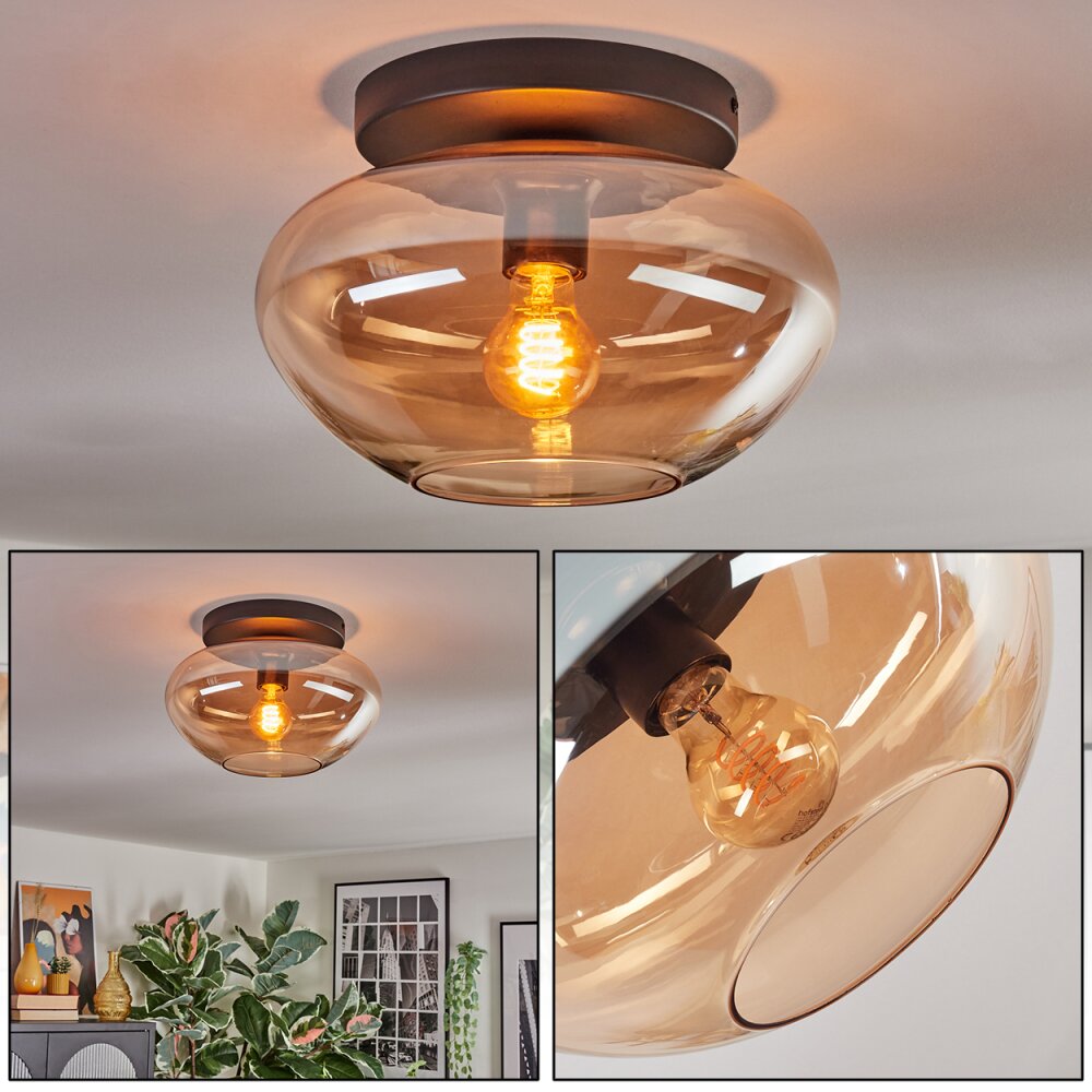 Mertola Plafoniera, Lampada a sfera Ambrato, 1-Luce main product photo