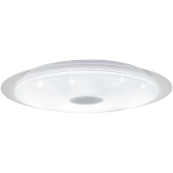 EGLO MORATICA-A Plafoniera LED Trasparente, chiaro, Bianco, 1-Luce, Telecomando