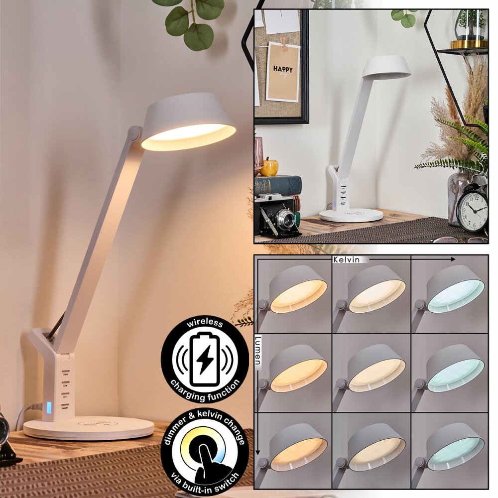 Falon Lampada da scrivania, Lampada da tavolo, Lampada da letture LED Bianco, 1-Luce main product photo
