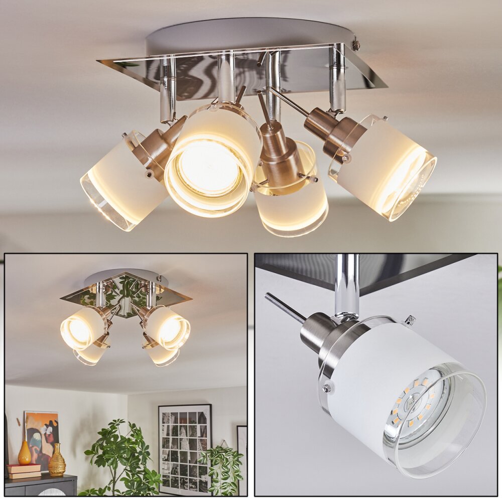 Maren Plafoniera, Faretto da soffitto LED Cromo, Nichel opaco, 4-Luci main product photo