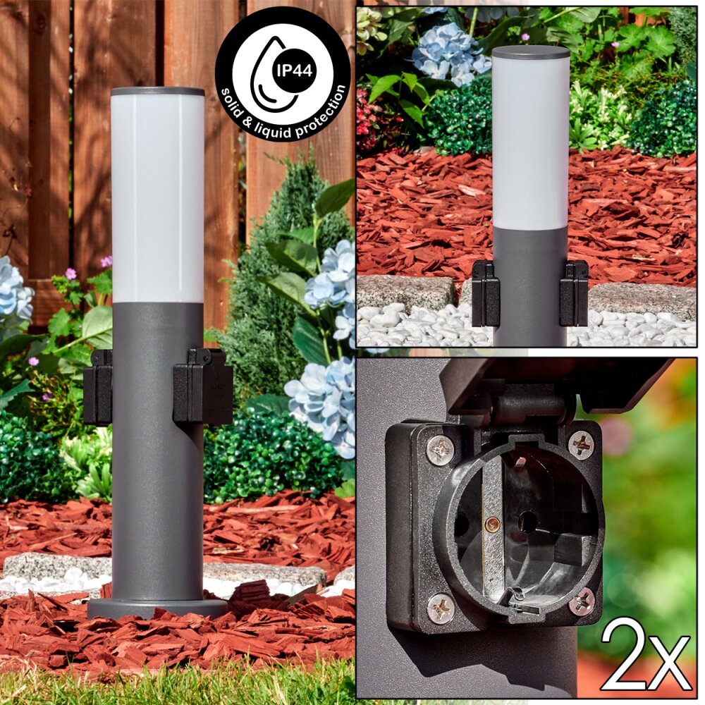 Caserta Presa elettrica per esterno, Lampada con piedistallo, Illuminazione viale Antracite, 1-Luce main product photo