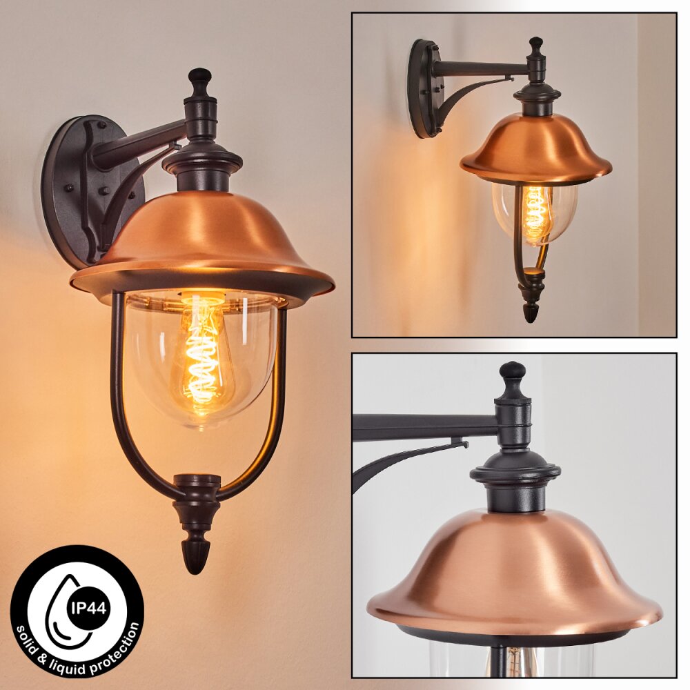 Gascon Lampada da parete per esterno, Applique Ramato, Nero, 1-Luce main product photo