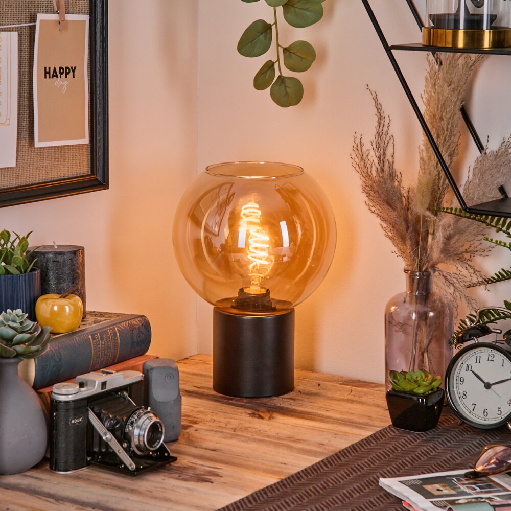 Koyoto Lampada a sfera, Lampada da scrivania, Lampada da tavolo 20 cm Ambrato, 1-Luce