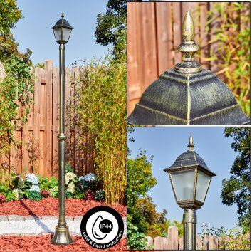 Naofe Lampione multibraccia, Illuminazione viale Oro, Nero, 1-Luce