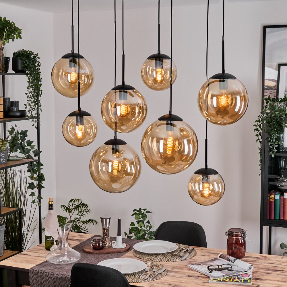 Gastor Lampadario a sospensione, Lampada a sfera, Lampada a sospensione Ambrato, 8-Luci main product photo
