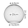 Paralume in vetro  Koyoto Vetro di ricambio 25 cm Ambrato, Chiaro