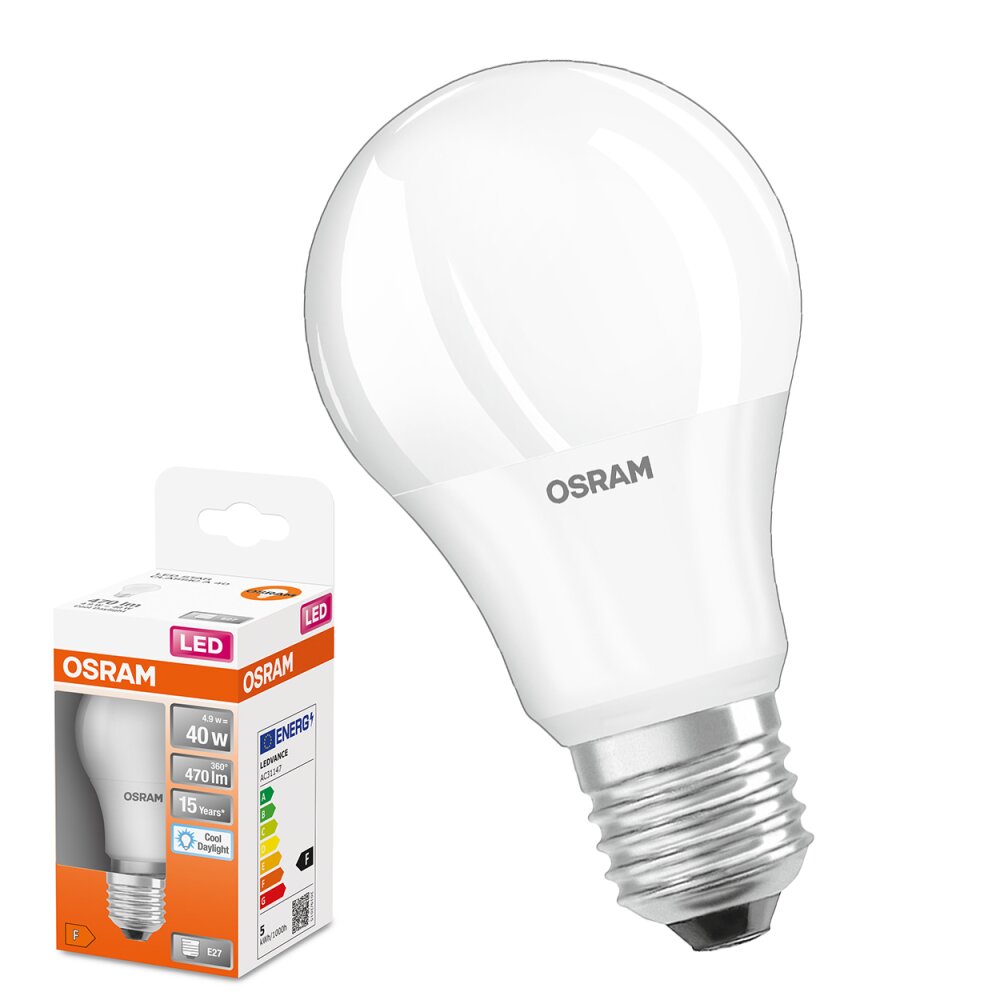 Illuminazione Ledvance E27 LED 4.9 Watt Bianco luce solare 470 Lumen main product photo