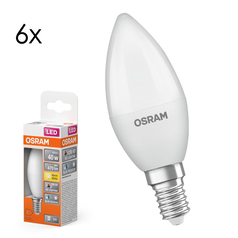 Illuminazione Osram E14 LED 4.9 Watt 470 Lumen main product photo