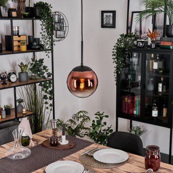 Gastor Lampadario a sospensione, Lampada a sfera, Lampada a sospensione Chiaro, Ramato, 1-Luce Gastor Lampadario a sospensione, Lampada a sfera, Lampada a sospensione Chiaro, Ramato, 1-Luce