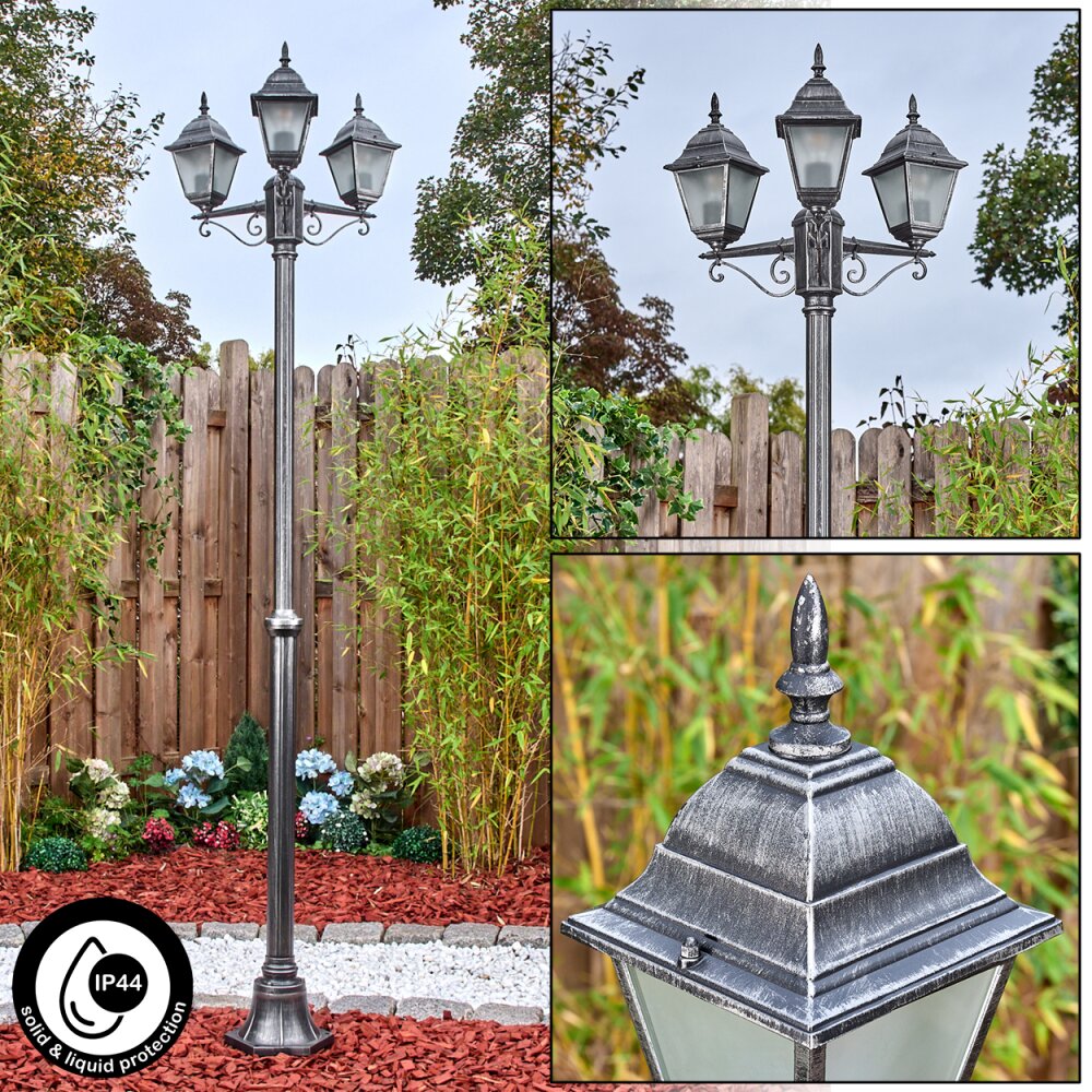 Naofe Lampione multibraccia, Illuminazione viale Nero, Argento, 3-Luci main product photo