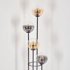 Gastor Lampada da terra 30 cm Legno chiaro, Nero, 4-Luci