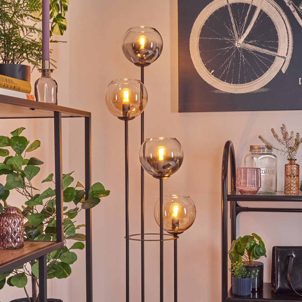 Koyoto Lampada da terra 30 cm Ambrato, Chiaro, Grigio fumo, 4-Luci