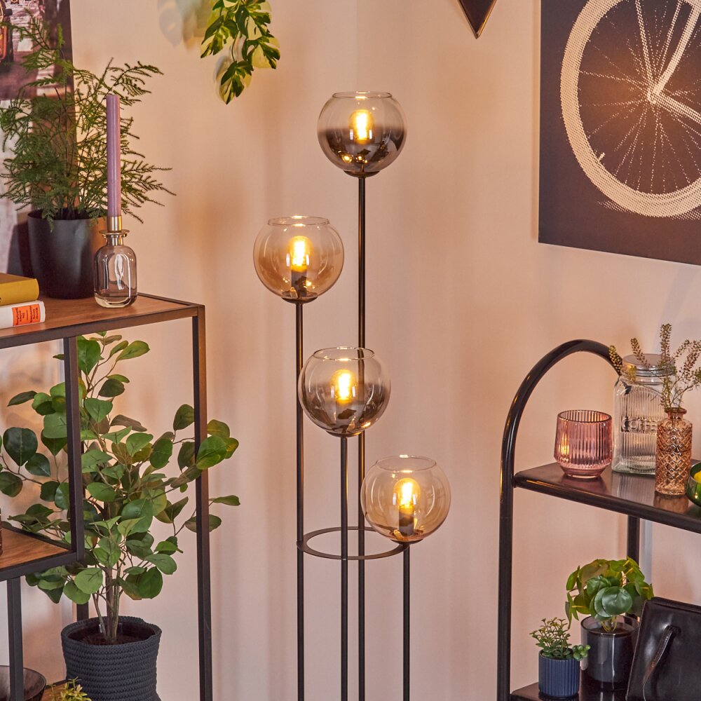 Koyoto Lampada da terra 30 cm Ambrato, Chiaro, Grigio fumo, 4-Luci