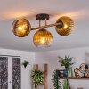Koyoto Plafoniera, Lampada a sfera 30 cm Oro, Nero, 3-Luci
