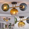 Koyoto Plafoniera, Lampada a sfera 30 cm Oro, Nero, 3-Luci