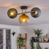 Koyoto Plafoniera, Lampada a sfera 30 cm Oro, Nero, 3-Luci