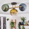 Koyoto Plafoniera, Lampada a sfera 30 cm Oro, Nero, 3-Luci