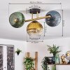Koyoto Plafoniera, Lampada a sfera 30 cm Oro, Nero, 3-Luci