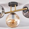 Gastor Plafoniera, Lampada a sfera 42 cm Oro, Nero, 3-Luci