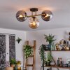 Gastor Plafoniera, Lampada a sfera 42 cm Oro, Nero, 3-Luci
