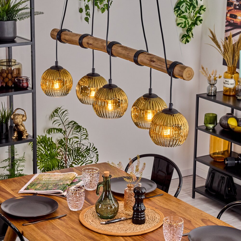 Ripoll Lampadario a sospensione, Lampada a sfera, Lampada a sospensione Écru, Nero, 5-Luci main product photo